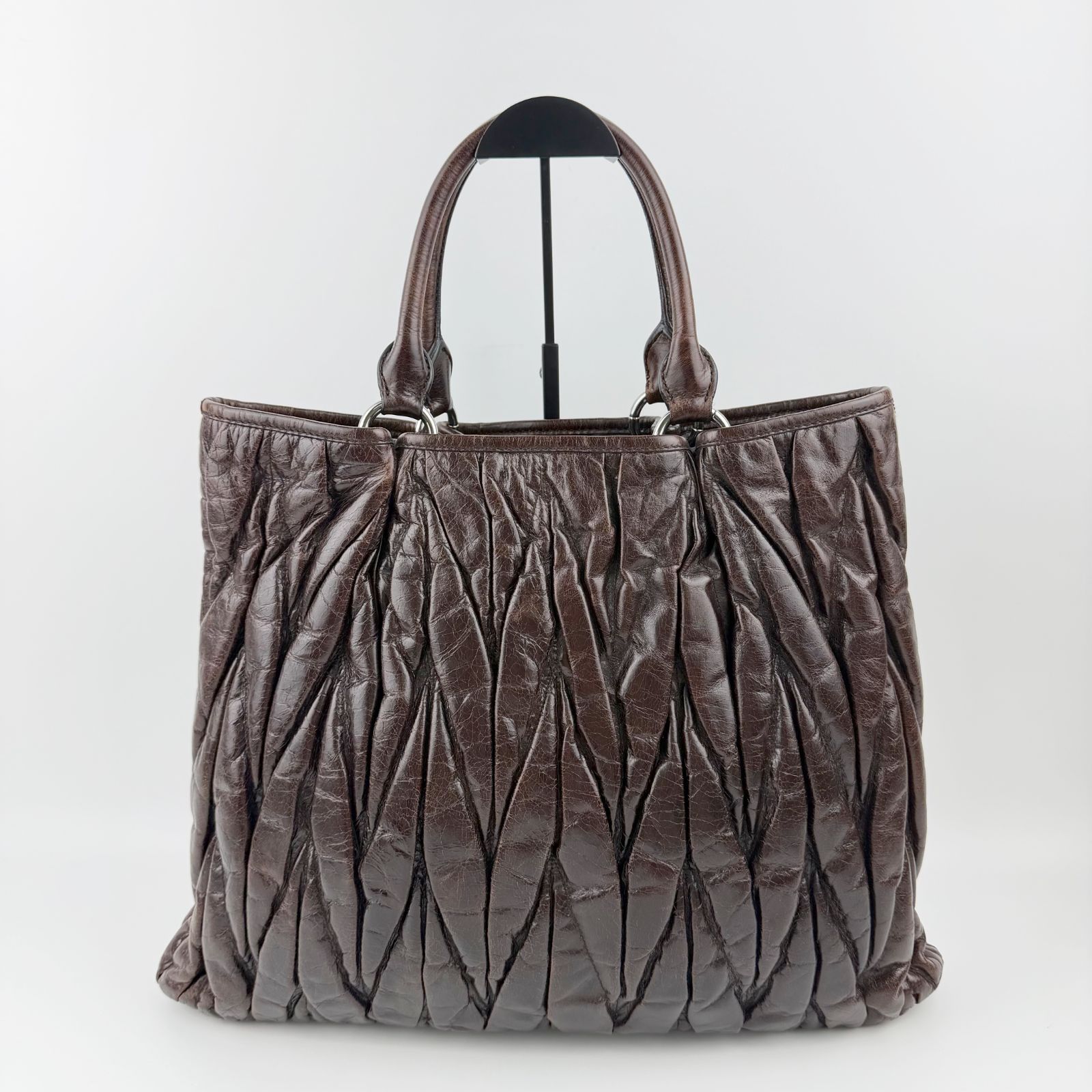 MIUMIU ミュウミュウ マテラッセ 2WAY ショルダーバッグ ブラウン 中古】MIU MIU ミュウミュウ マテラッセ ギャザー 2WAYショルダー