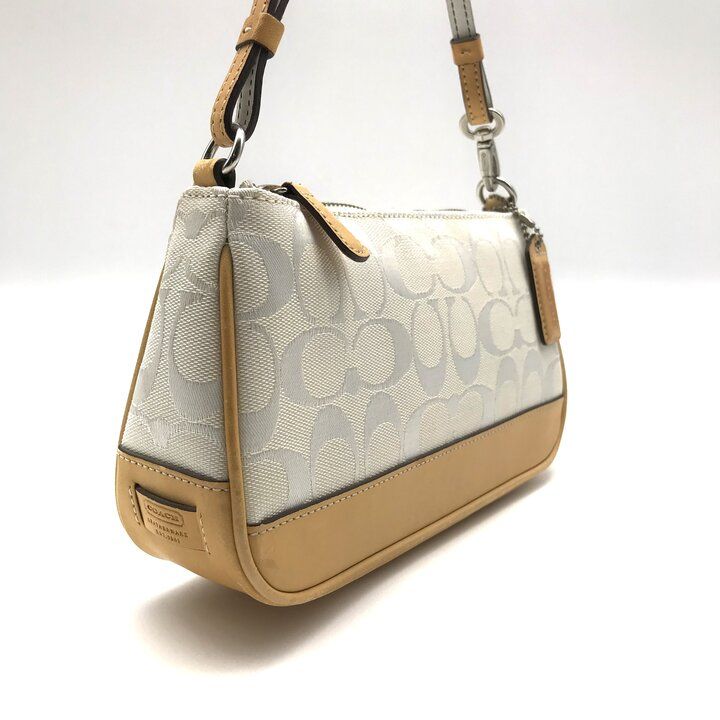 良品 COACH コーチ シグネチャー ヴィンテージ アクセサリー ポーチ