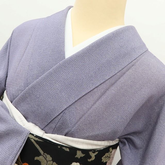 百華❀Y5210◇夏着物 江戸小紋 鮫柄 両面染め 絽 正絹 居敷当て付き