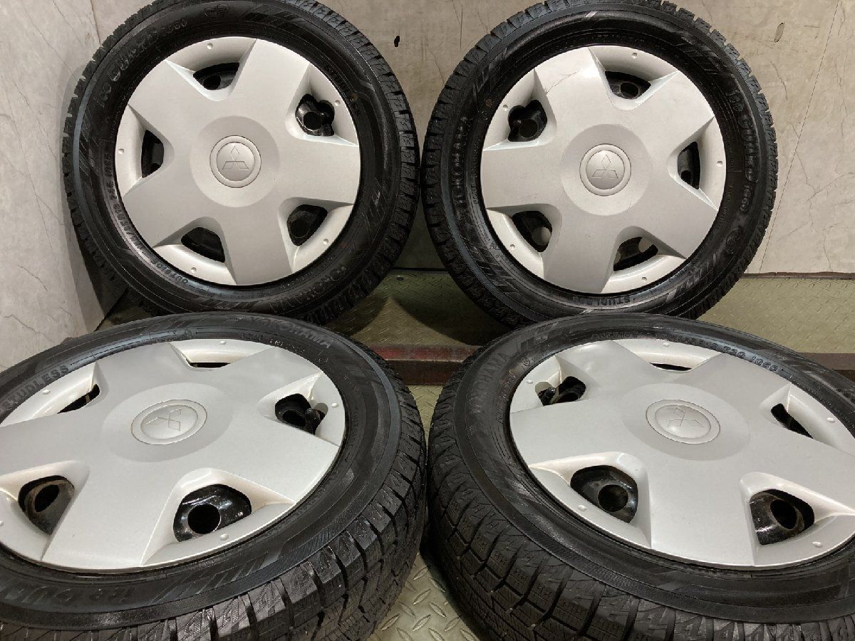 タイヤ走行短め【YOKOHAMA iG60 155/65R13】スタッドレス【三菱 純正ホイール 13インチ 4J4HPCD100+46】24年製 ekワゴン等　(KTY123)