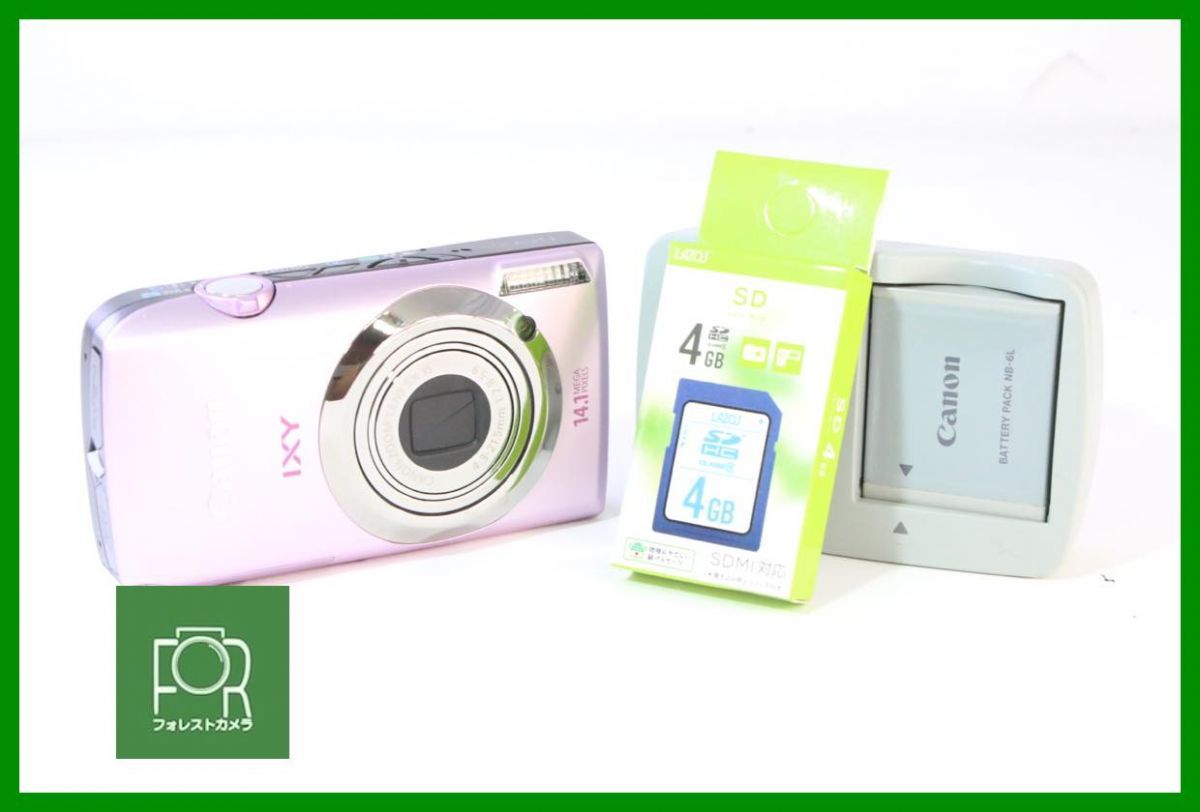 【動作保証・点検済】良品■到着後即使える■Canon IXY 10S ﾋﾟﾝｸ (071054009353)■バッテリー・チャージャー・4GB SDカード付き■AK633