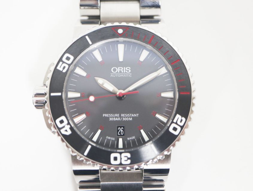 オリス  ORIS  アクイスデイト レッド  01 733 7653 4183  自動巻き  グレー  ステンレス  メンズ  未使用  時計 オリス ORIS アクイスデイト レッド 01 733 7653 4183 自動巻き グレー