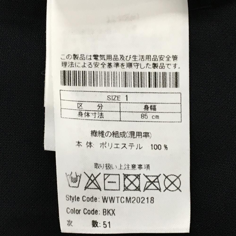 超美品】ワック 半袖ポロシャツ 黒 ロゴプリント レディース 1(S