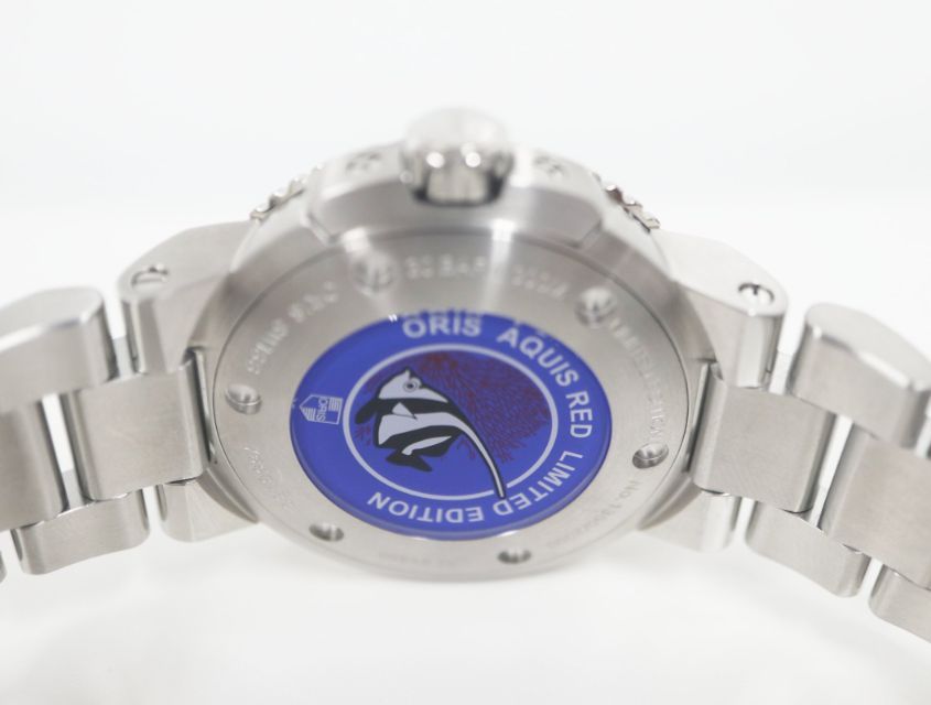 オリス ORIS アクイスデイト レッド 01 733 7653 4183 自動巻き グレー