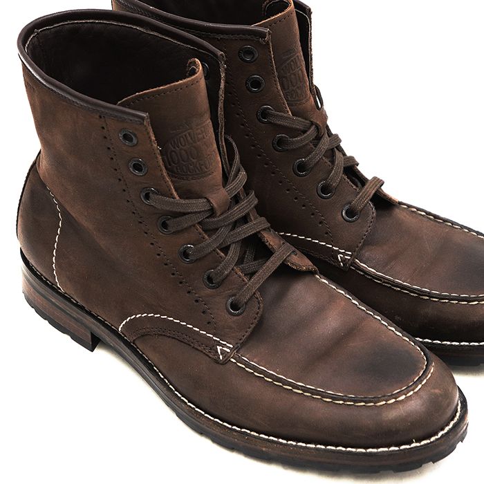 【SALE】WOLVERINE ウルヴァリン レザーブーツ 1000 Mile サイズ 42 メンズ ロゴ Uチップ モカシン ショート シューズ 革靴 ダークブラウン 茶色 SALE】WOLVERINE ウルヴァリン レザーブーツ 1000 Mile サイズ 42