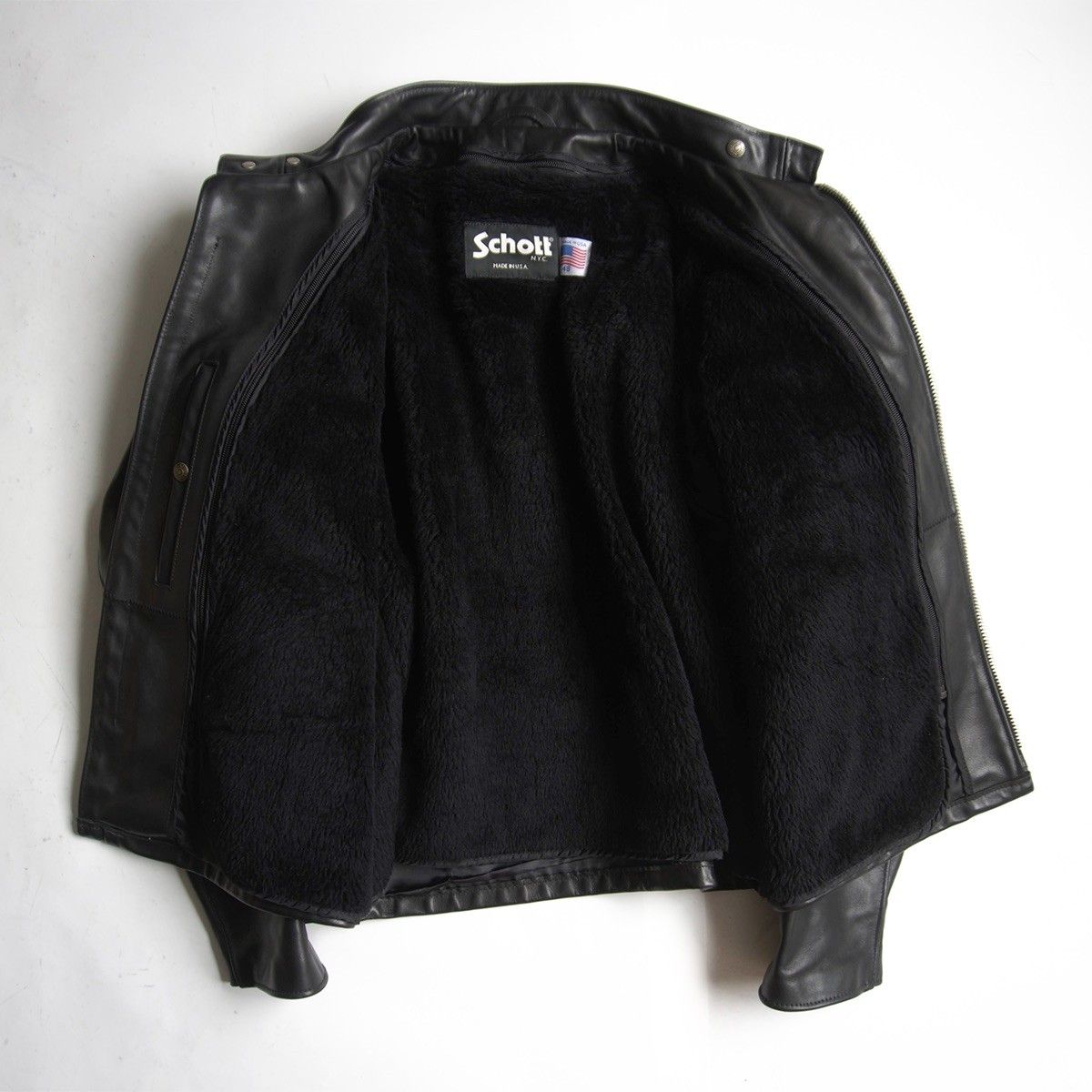 美品/ビッグサイズ】SCHOTT【141/シングルライダースジャケット】48