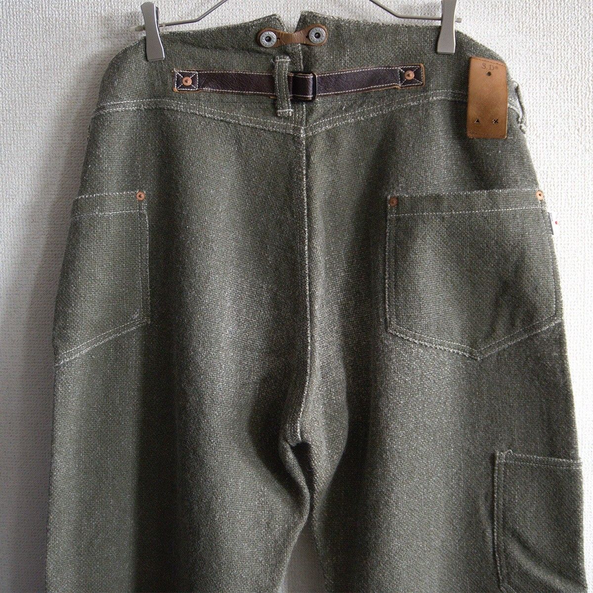 希少】STUDIO D'ARTISAN【レザー バックルバック ウール トラウザー】L