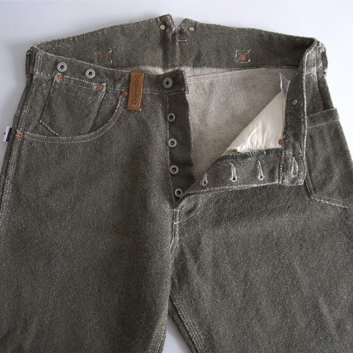 【希少】STUDIO D’ARTISAN【レザー バックルバック ウール トラウザー】L(32) ワークパンツ ステュディオダルチザン 26060917 希少】STUDIO D'ARTISAN【レザー バックルバック ウール トラウザー】L