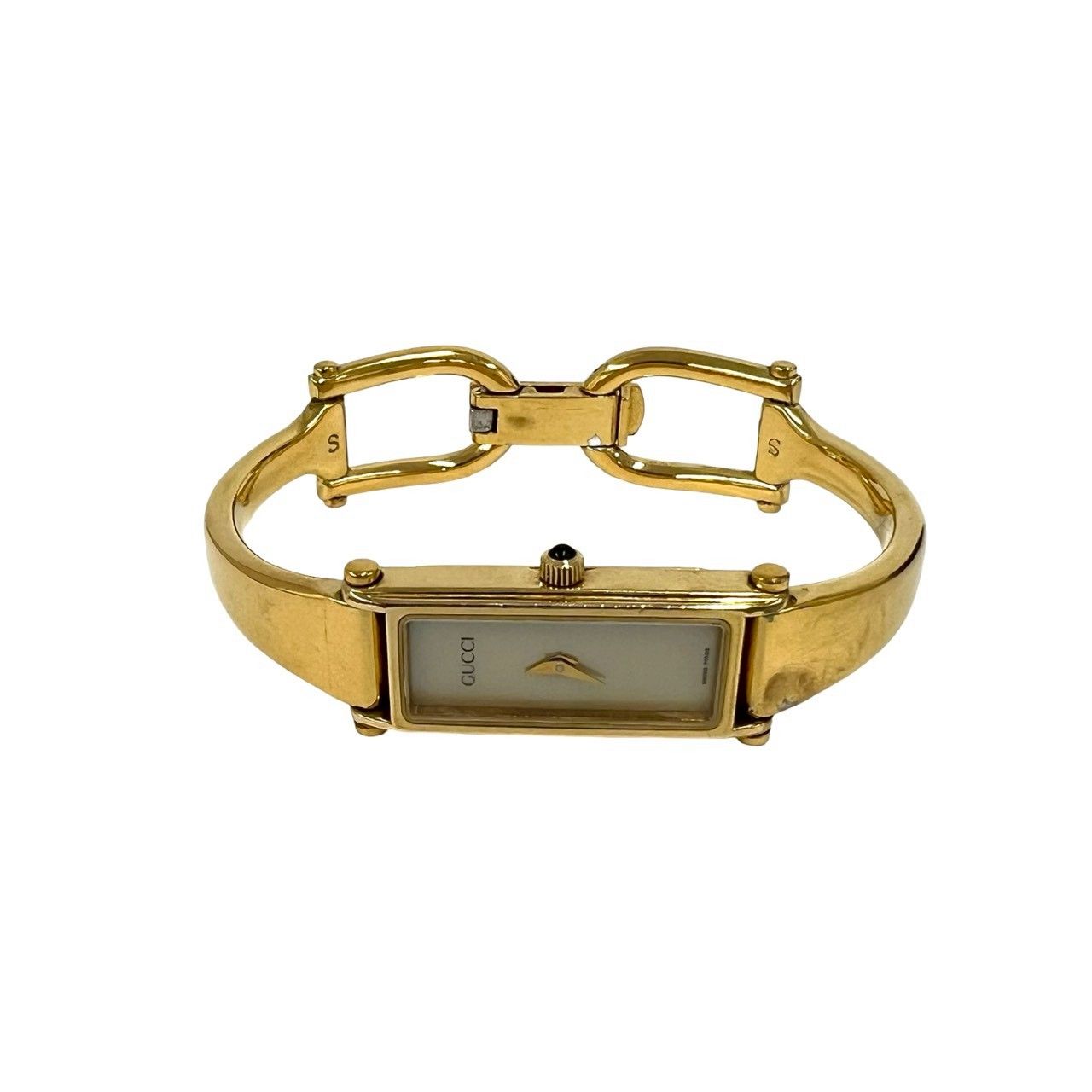 稼働品 極 美品 ケース付き GUCCI グッチ 1500 バングルウォッチ GP
