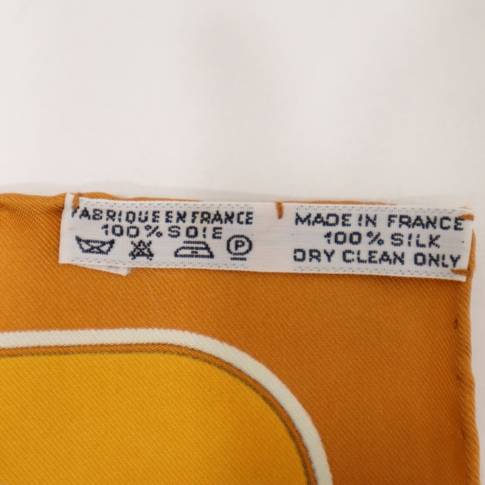 ブランド別 質屋 HERMES エルメス カレ45 TSUBAS 鍔 オレンジ シルク