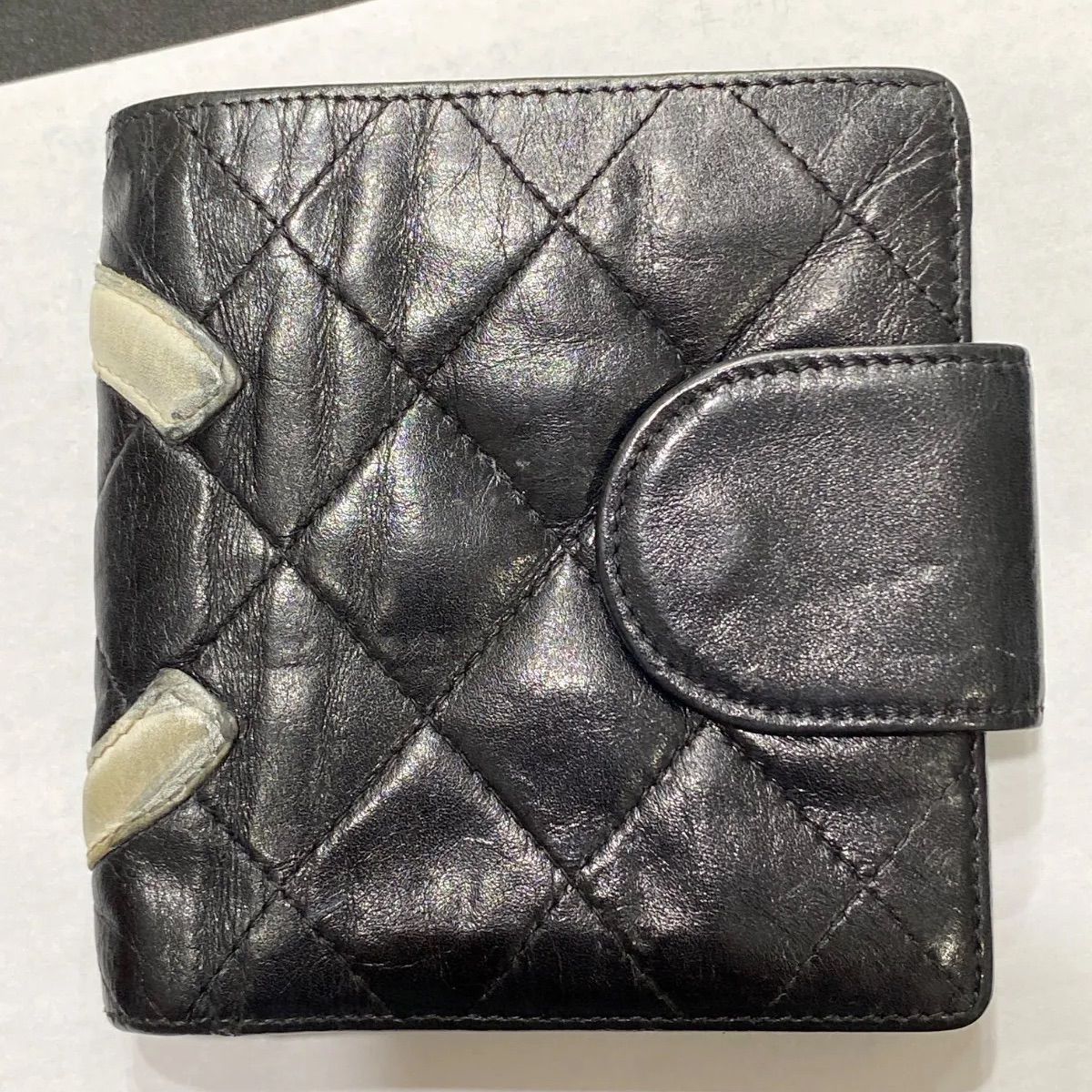 ★シャネル /カンボンライン/二つ折り財布/がま口 CHANEL シャネル カンボンライン 二つ折り財布 がま口 ブラック