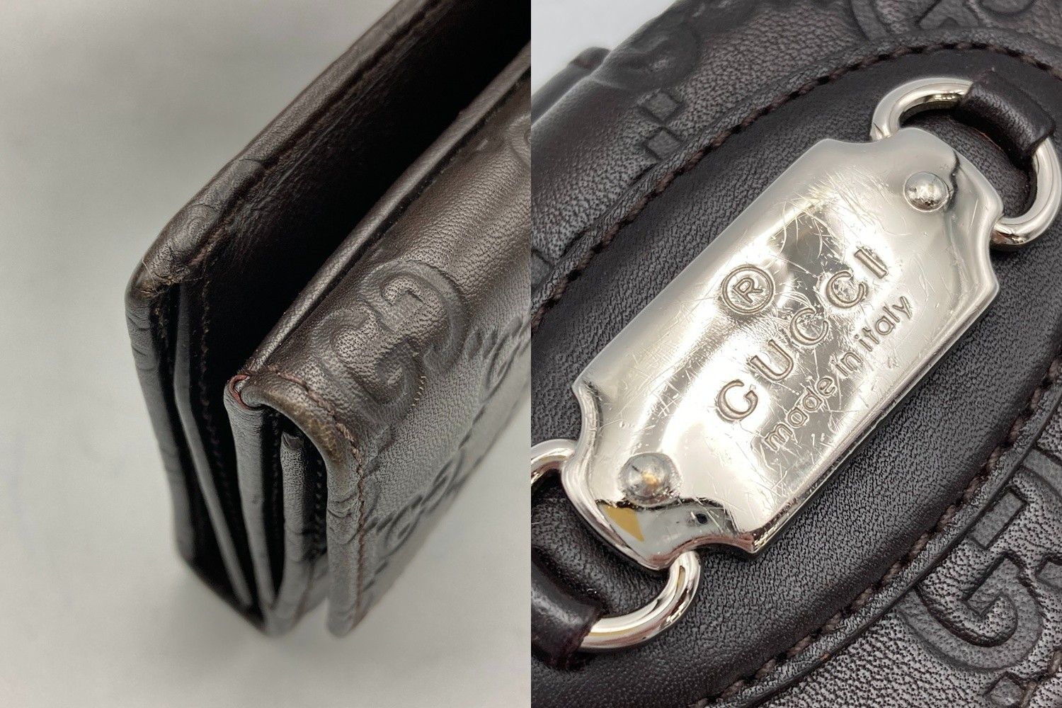 GUCCI グッチ シマレザー Wホック 長財布 231841 中古 D4 - メルカリ