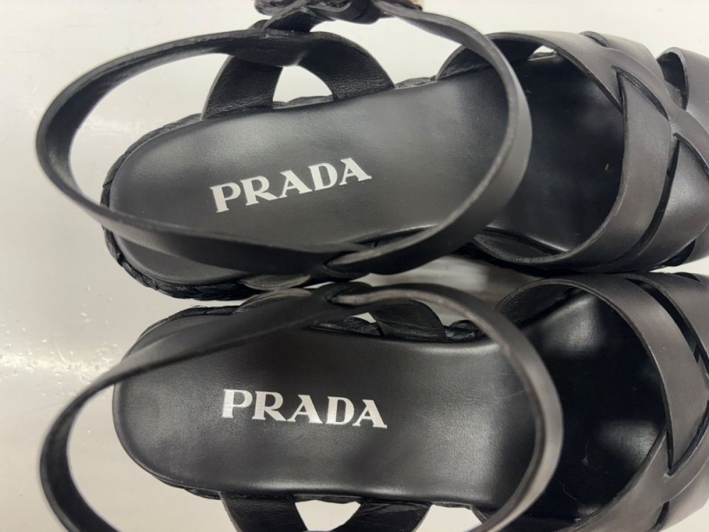 プラダ PRADA エスパドリーユ 厚底サンダル クロスストラップ