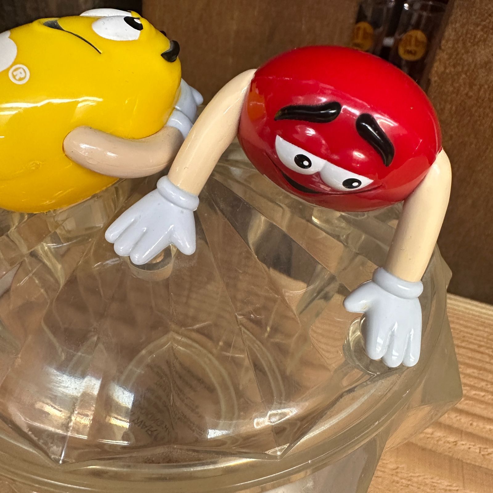 1990s m&m'sキャンディディッシュ 蓋付きクリアボウル
