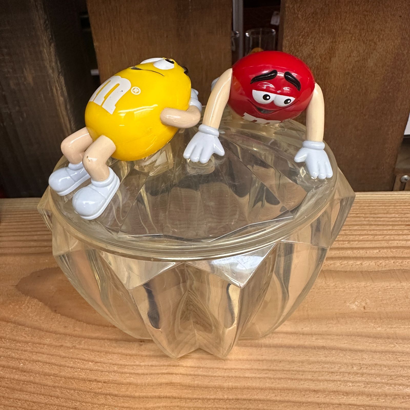 1990s m&m'sキャンディディッシュ 蓋付きクリアボウル
