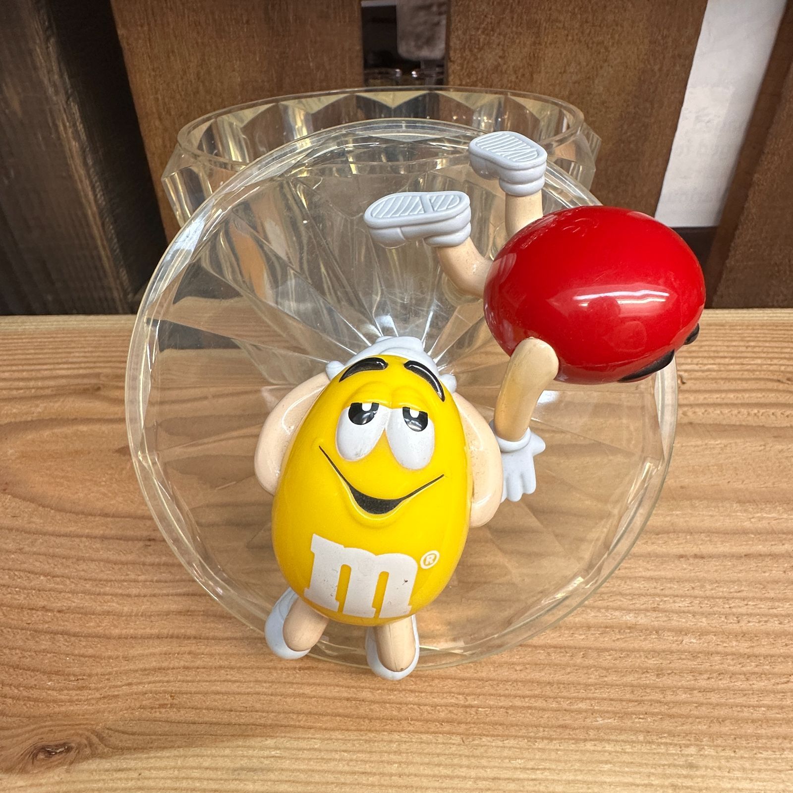 1990s m&m'sキャンディディッシュ 蓋付きクリアボウル