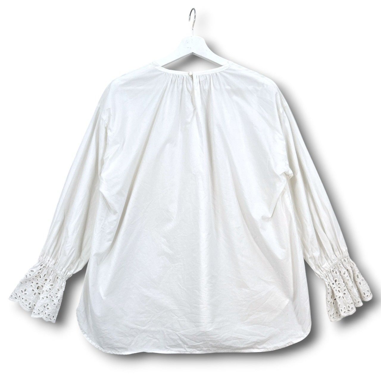 BEARDSLEY ホワイトレース長袖トップス F BEARDSLEY ビアズリー 袖口レースブラウス 長袖シャツ ブラウス