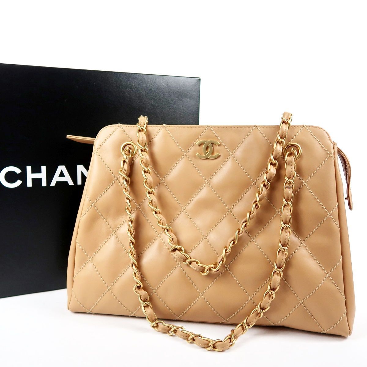 超美品】CHANEL シャネル ラムスキン ワイルドステッチ マトラッセ