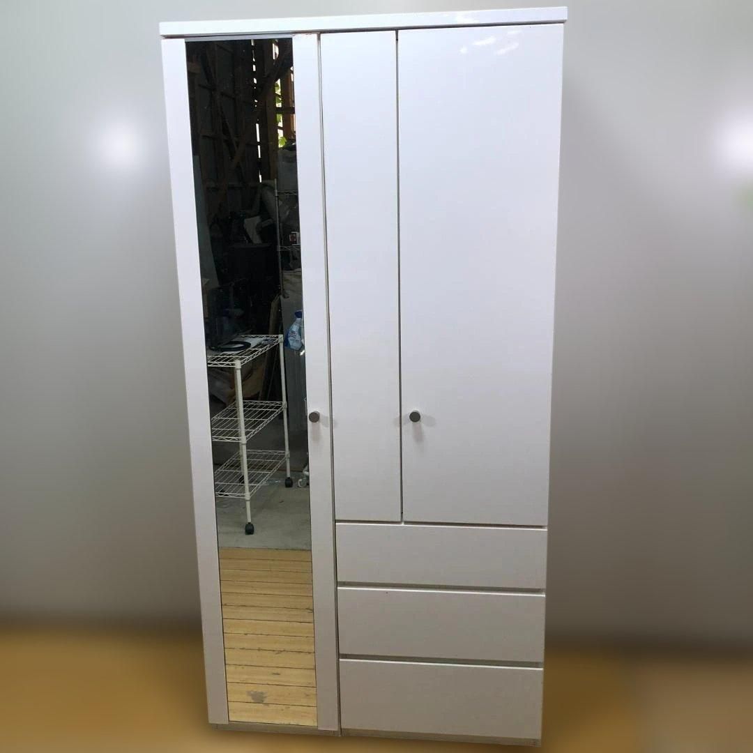 ②【引取or直配送】ニトリ　ワードローブ　クエス　100 ホワイトQUESS ニトリ QUESS 100MT WH クエス100 マルチタンス ワードローブ ミラー
