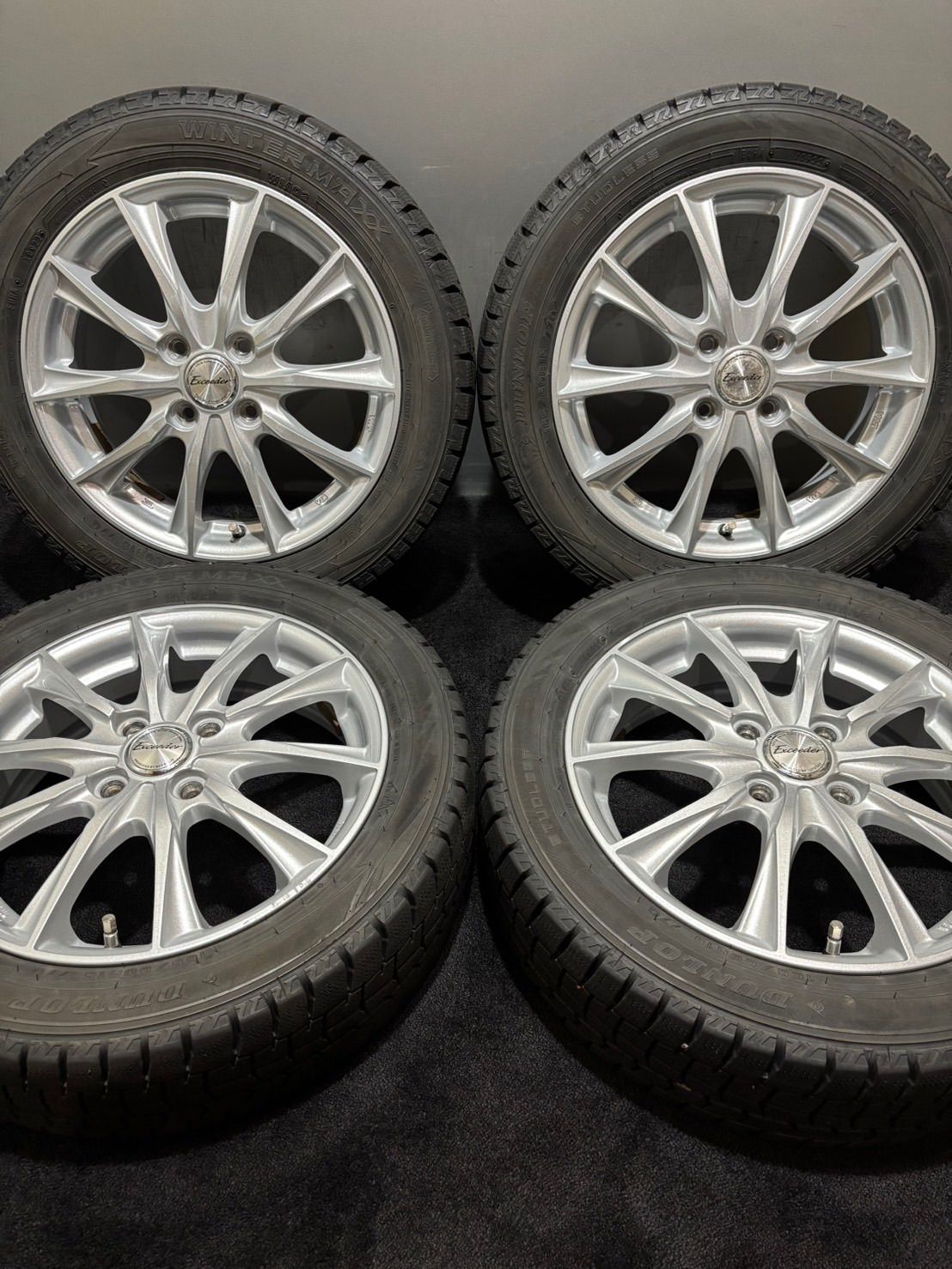 ☆165/60R15 DUNLOP/WINTER MAXX WM02 22年製 Exceeder 15インチ 4.5J