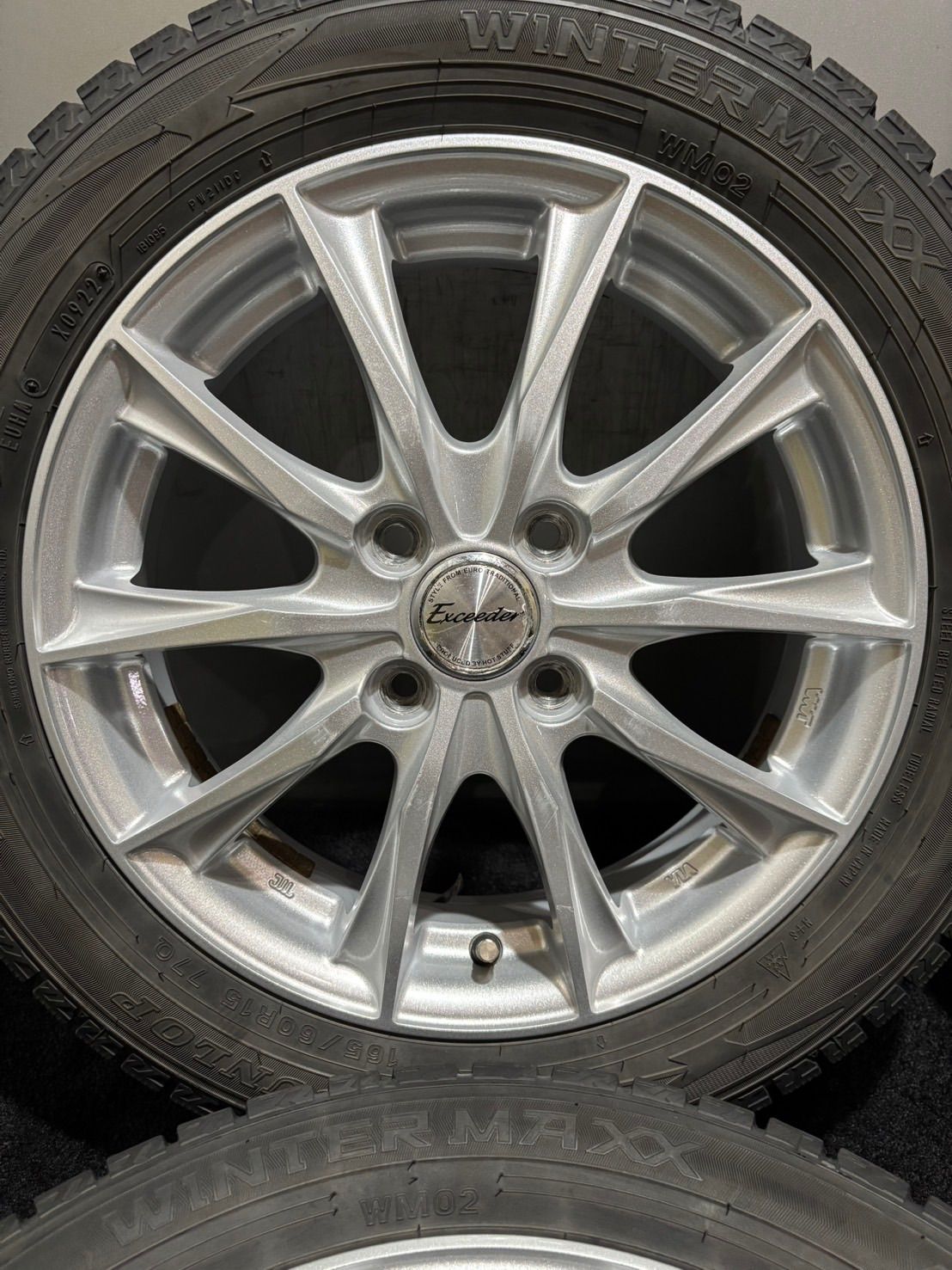 ☆165/60R15 DUNLOP/WINTER MAXX WM02 22年製 Exceeder 15インチ 4.5J