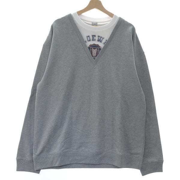 【中古】LOEWE （ロエベ）トレーナー（グレー） 中古】LOEWE Vネック スウェット XL グレー ロエベ[10] - メルカリ