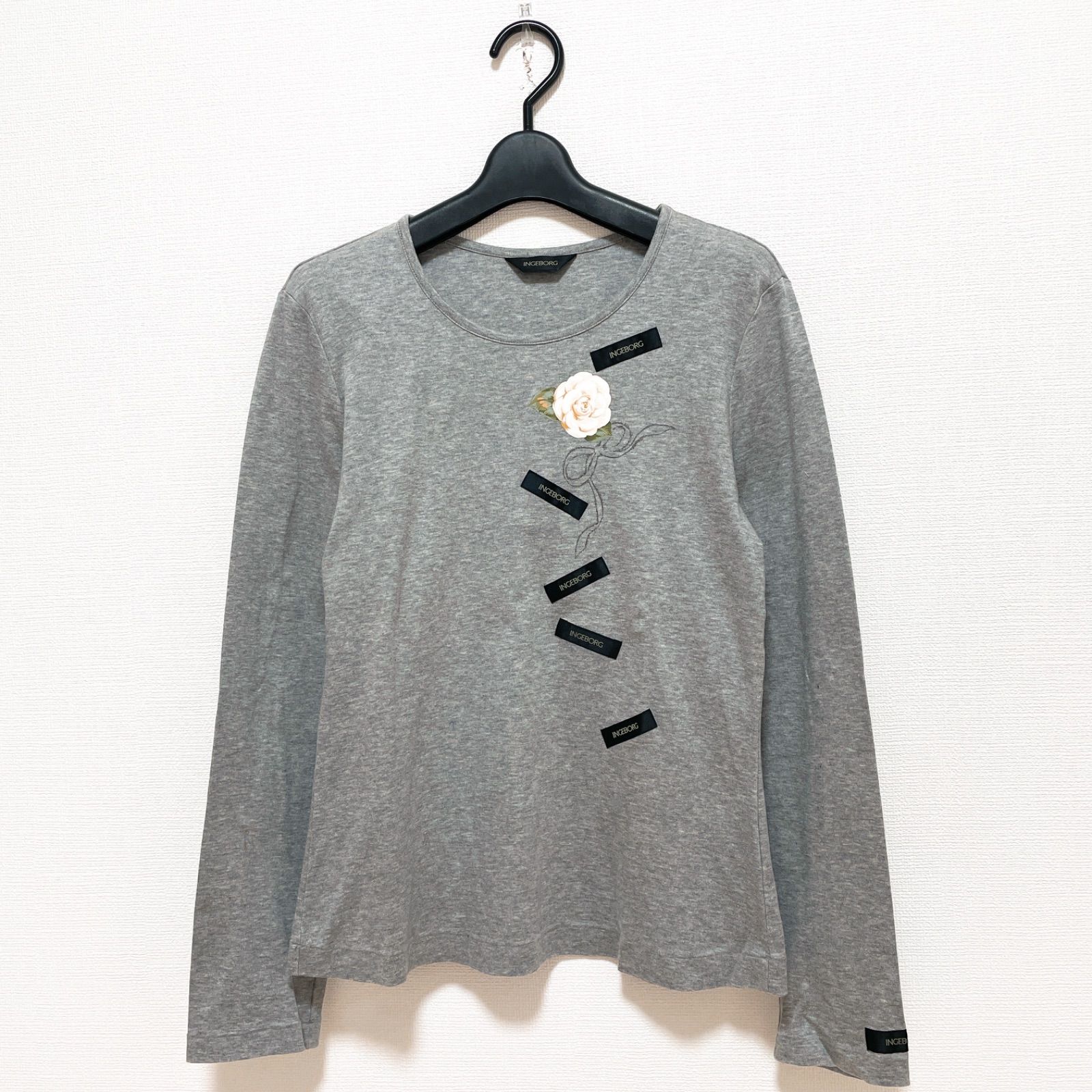 INGEBORG インゲボルグ 長袖カットソー トップス ロングTシャツ グレー