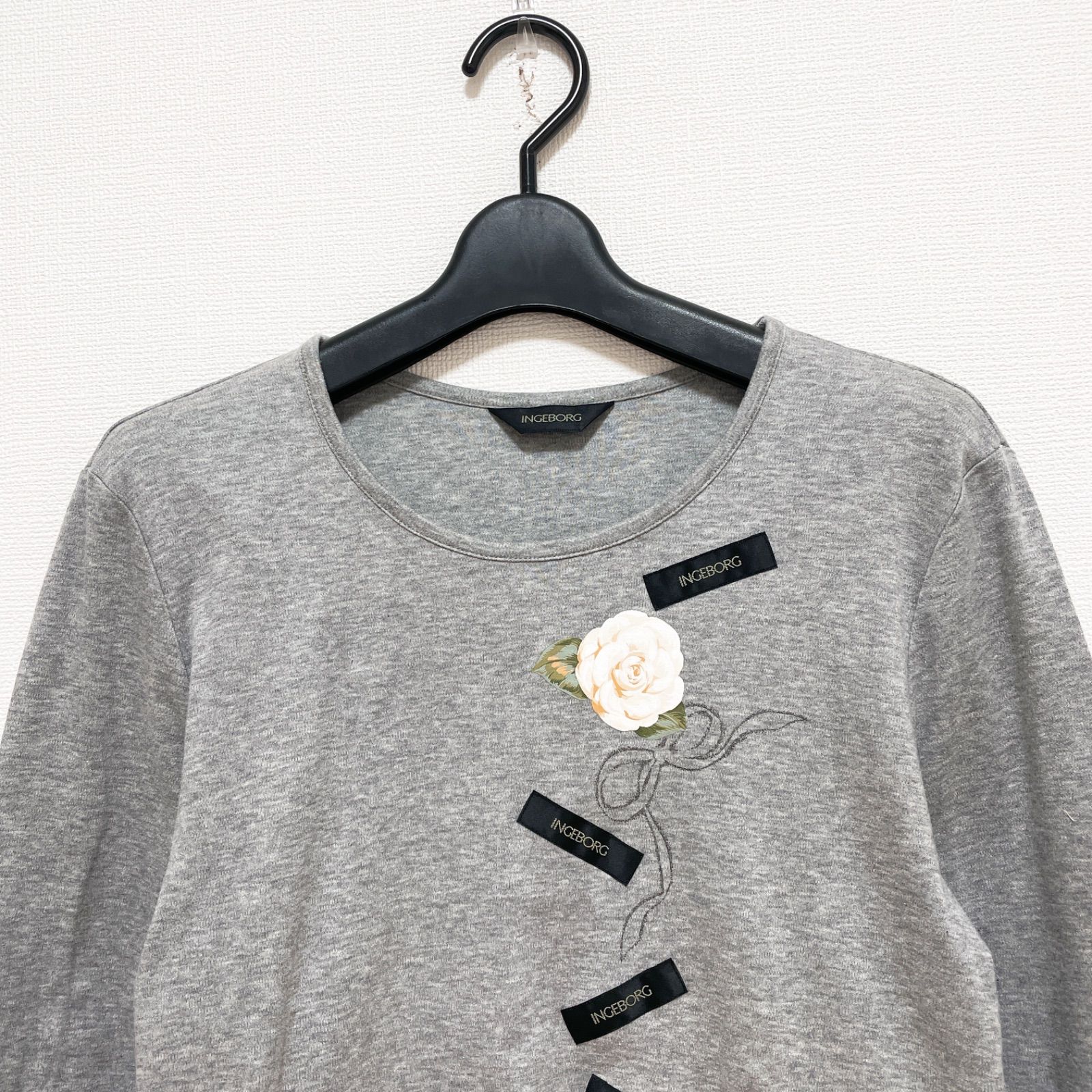 INGEBORG インゲボルグ 長袖カットソー トップス ロングTシャツ グレー