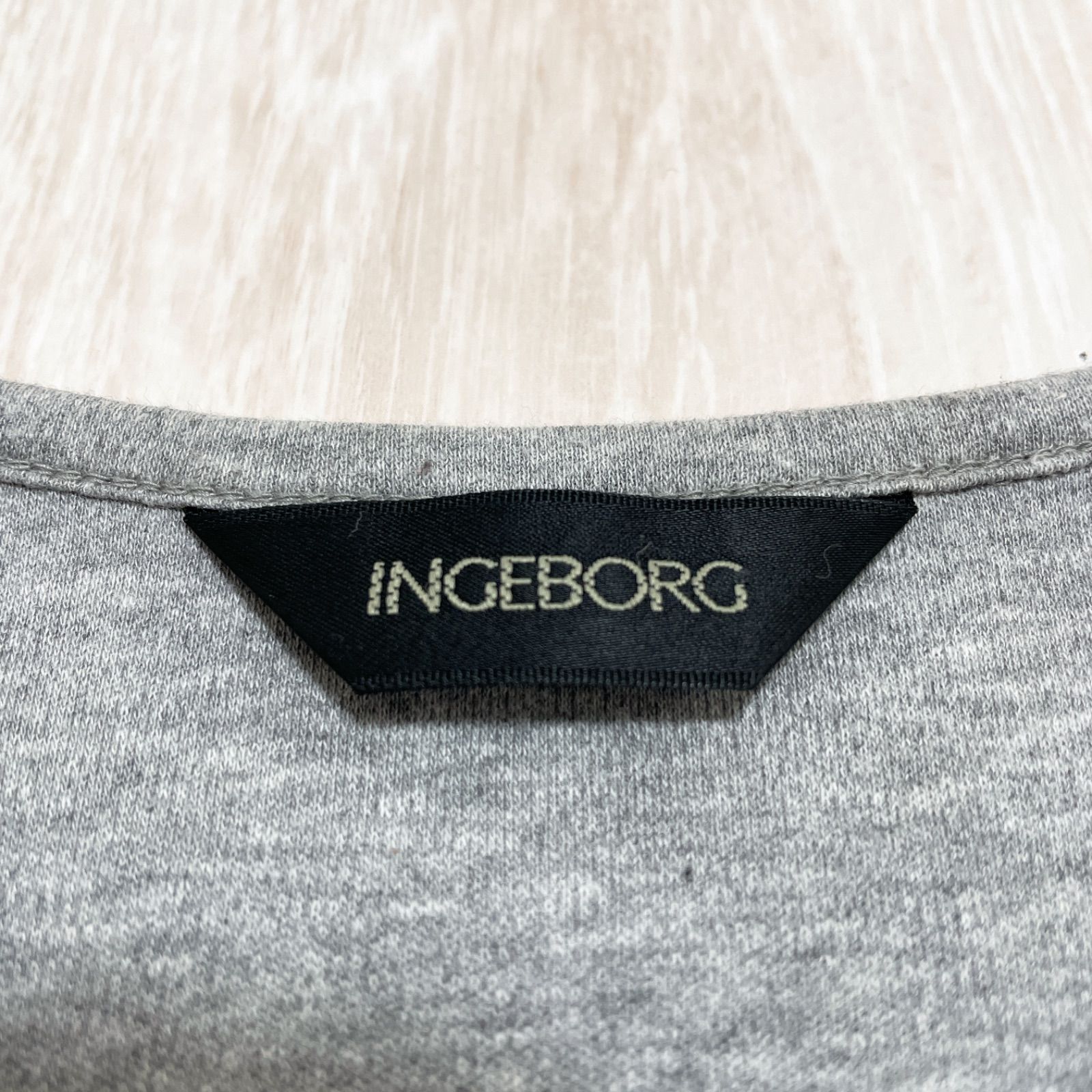 INGEBORG インゲボルグ 長袖カットソー トップス ロングTシャツ グレー
