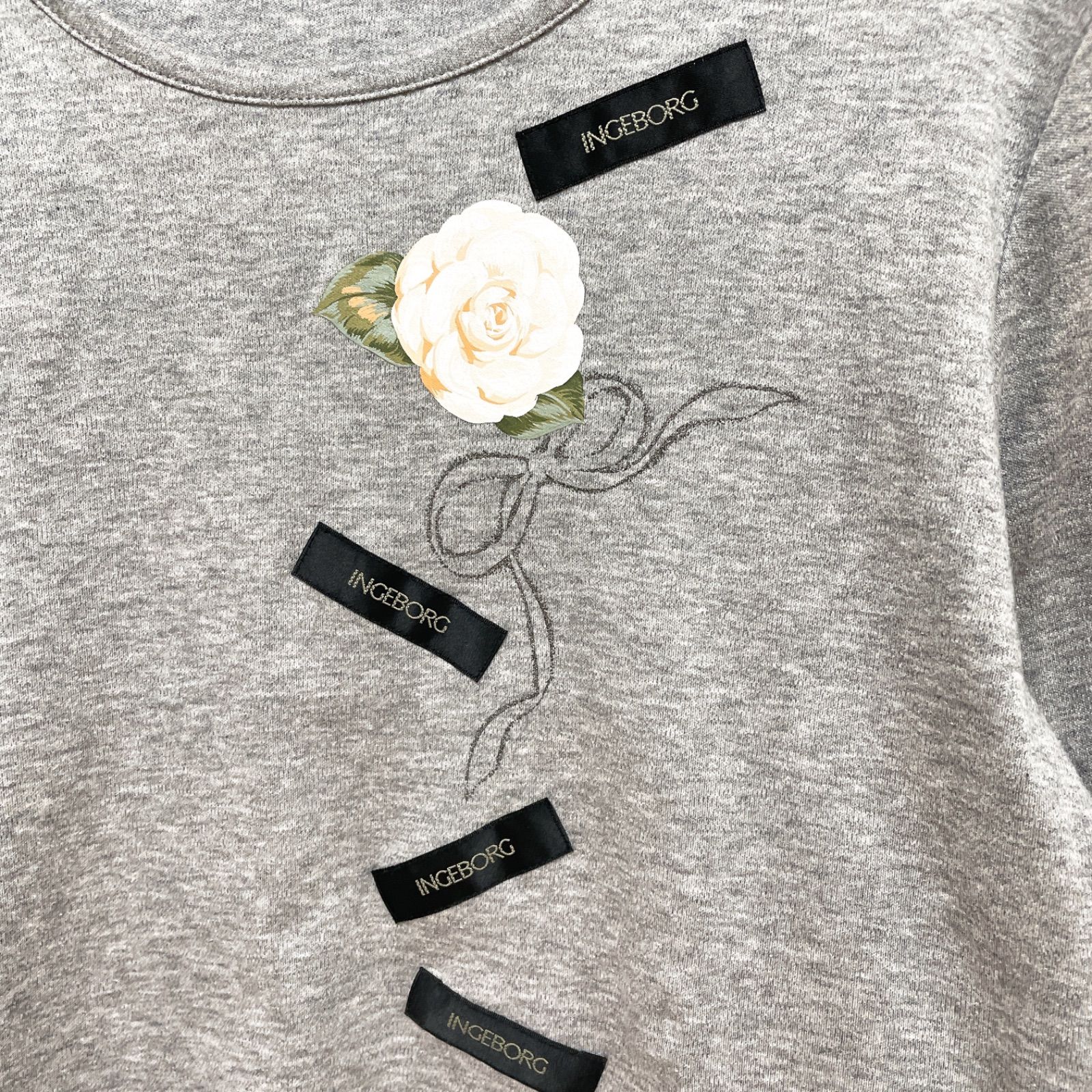 INGEBORG インゲボルグ 長袖カットソー トップス ロングTシャツ グレー