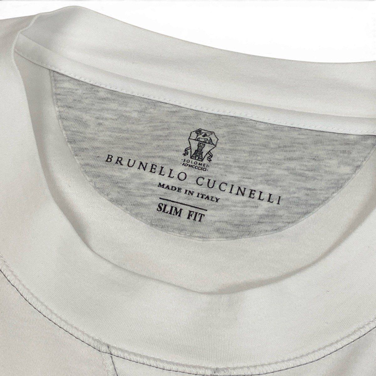 79g2 BRUNELLO CUCINELLI ブルネロクチネリ ロゴ刺繍 クルーネックT