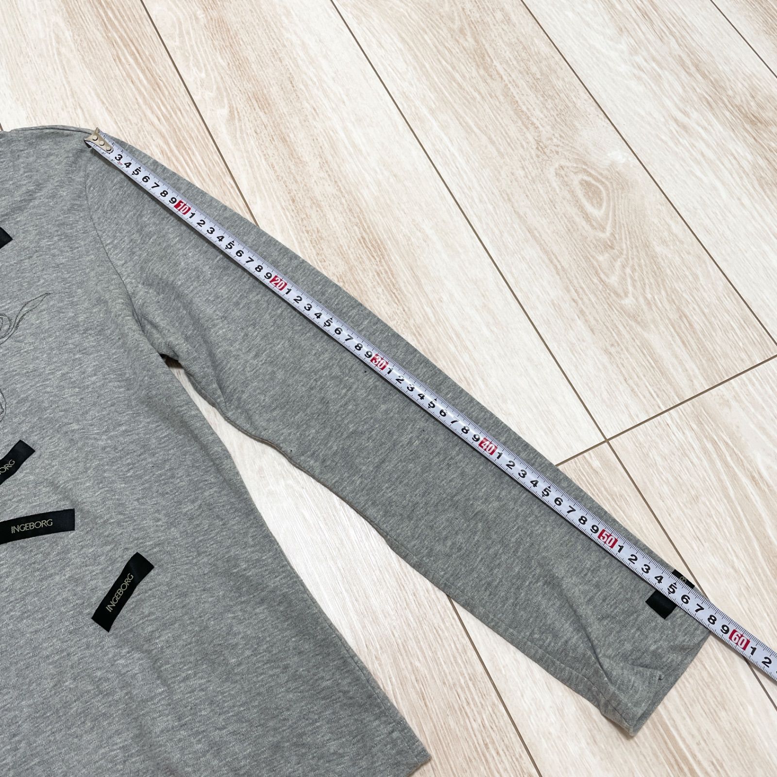 INGEBORG インゲボルグ 長袖カットソー トップス ロングTシャツ グレー