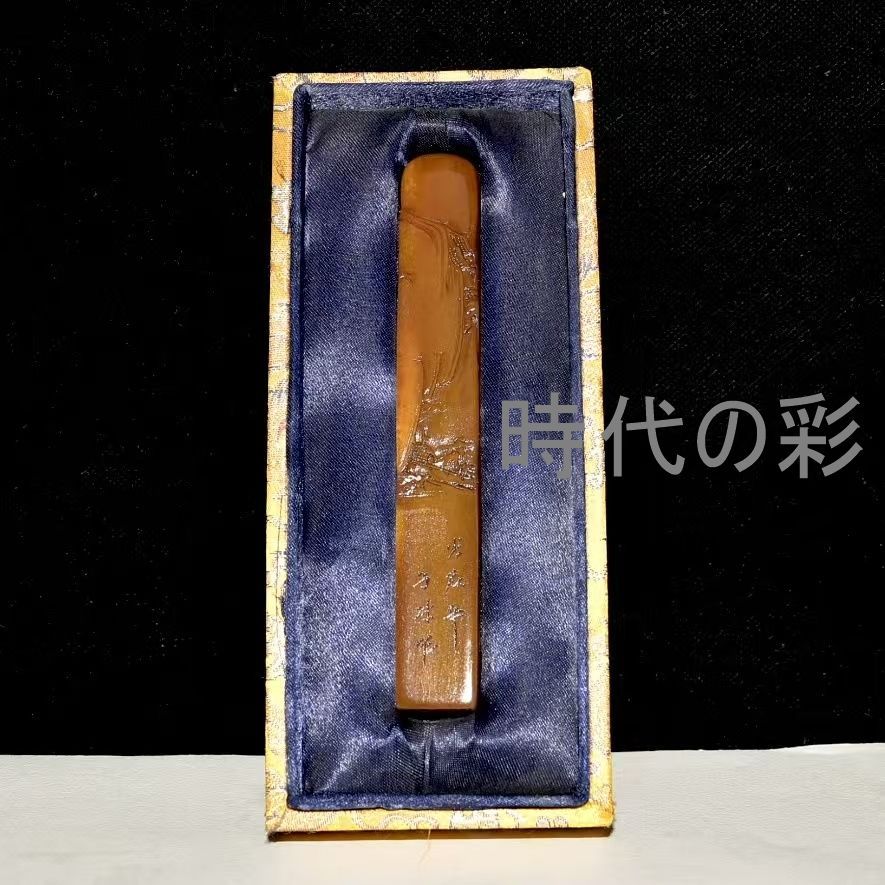 中国古美術 旧蔵 戊辰年 于冰款 寿山石 田黄石 印章 篆刻印材 細密彫 書道具 文房四宝 唐物 收蔵逸品 R08070116