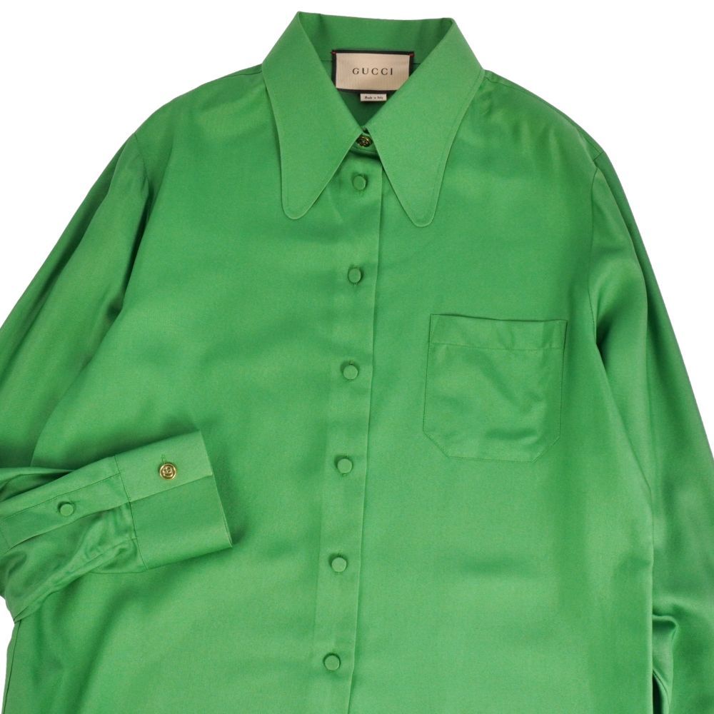 ひつじの703様　売約済み品　✅【美品】 メンテ済み グッチ　GUCCI 極美品 グッチ GUCCI シャツ ブラウス ロングスリーブ 長袖 シルク