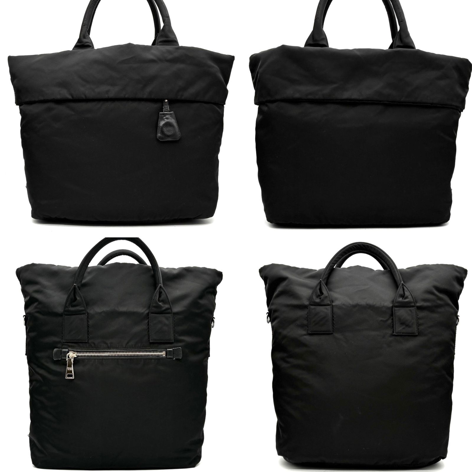 極美品 プラダ PRADA ダブル リバーシブル 2way トートバッグ 三角ロゴ
