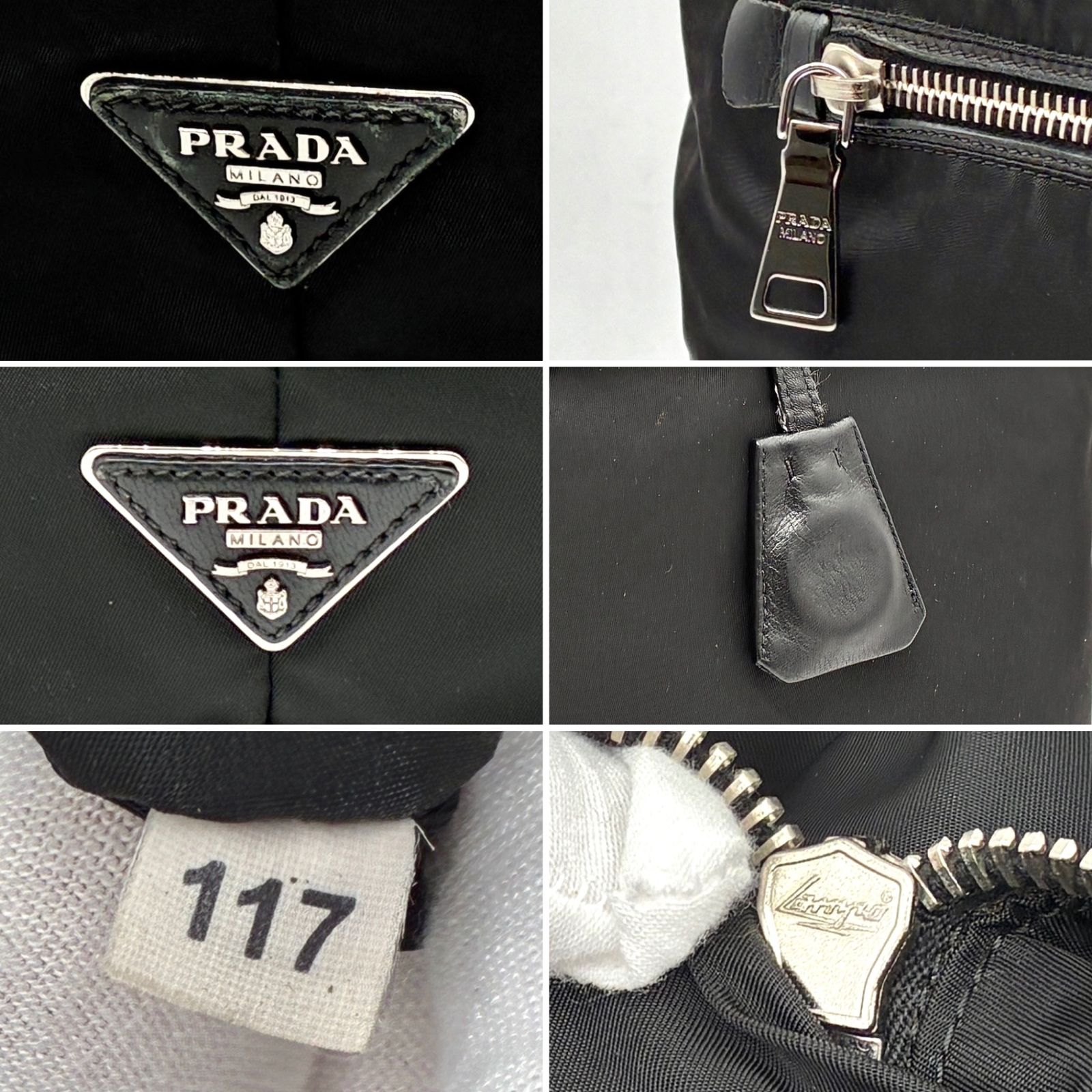 極美品 プラダ PRADA ダブル リバーシブル 2way トートバッグ 三角ロゴ