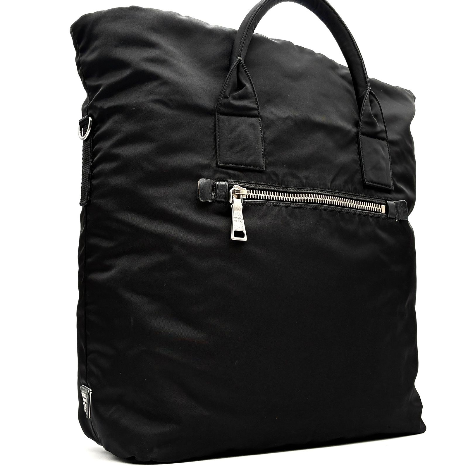 極美品 プラダ PRADA ダブル リバーシブル 2way トートバッグ 三角ロゴ