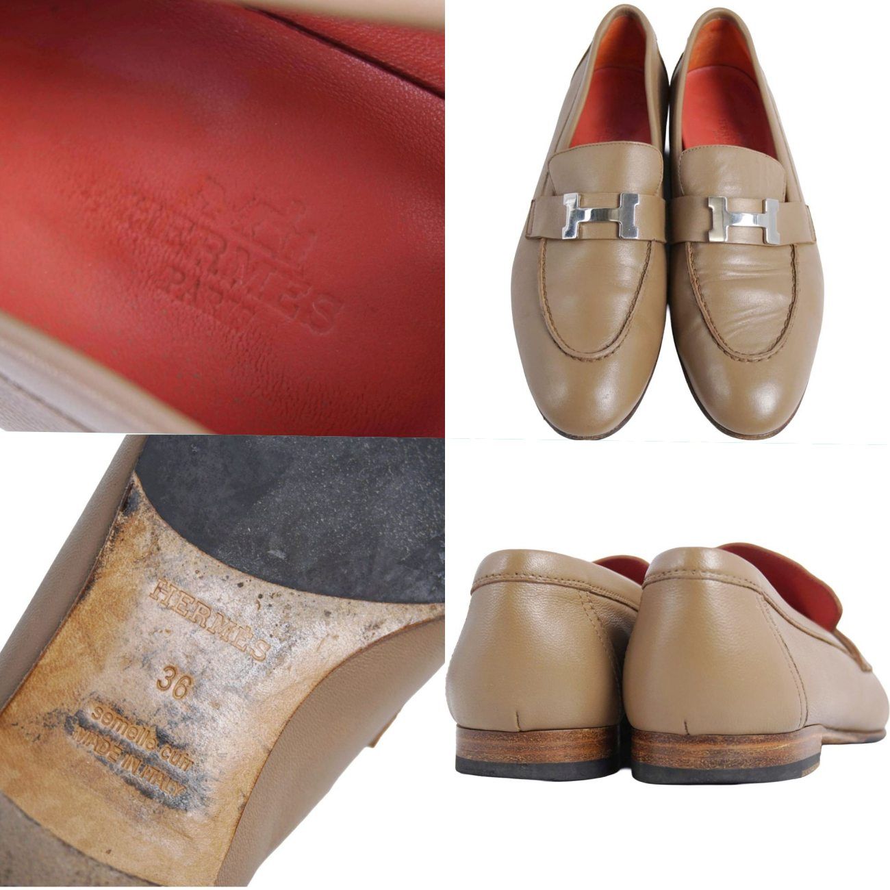美品 エルメス HERMES ローファー モカシン PARI パリ コンスタンス