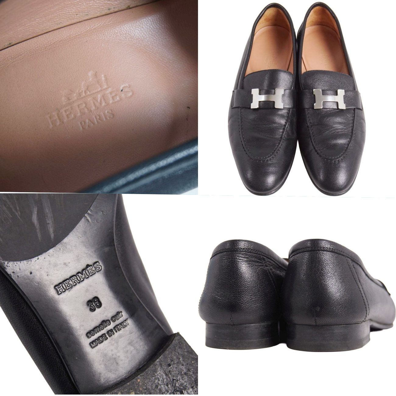 美品 エルメス HERMES ローファー 2020 モカシン PARI パリ コ - メルカリ