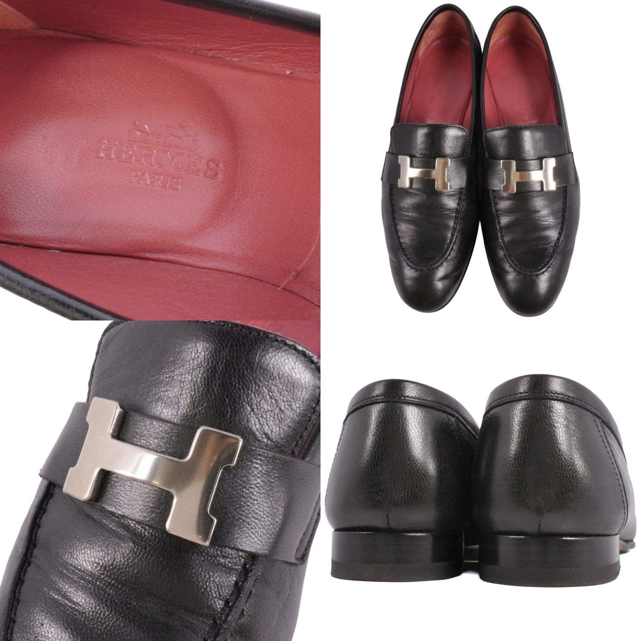 HERMES ローファー モカシン PARIS パリ コンスタンス Hロゴ金具 美品 エルメス HERMES ローファー モカシン PARIS パリ コンスタン