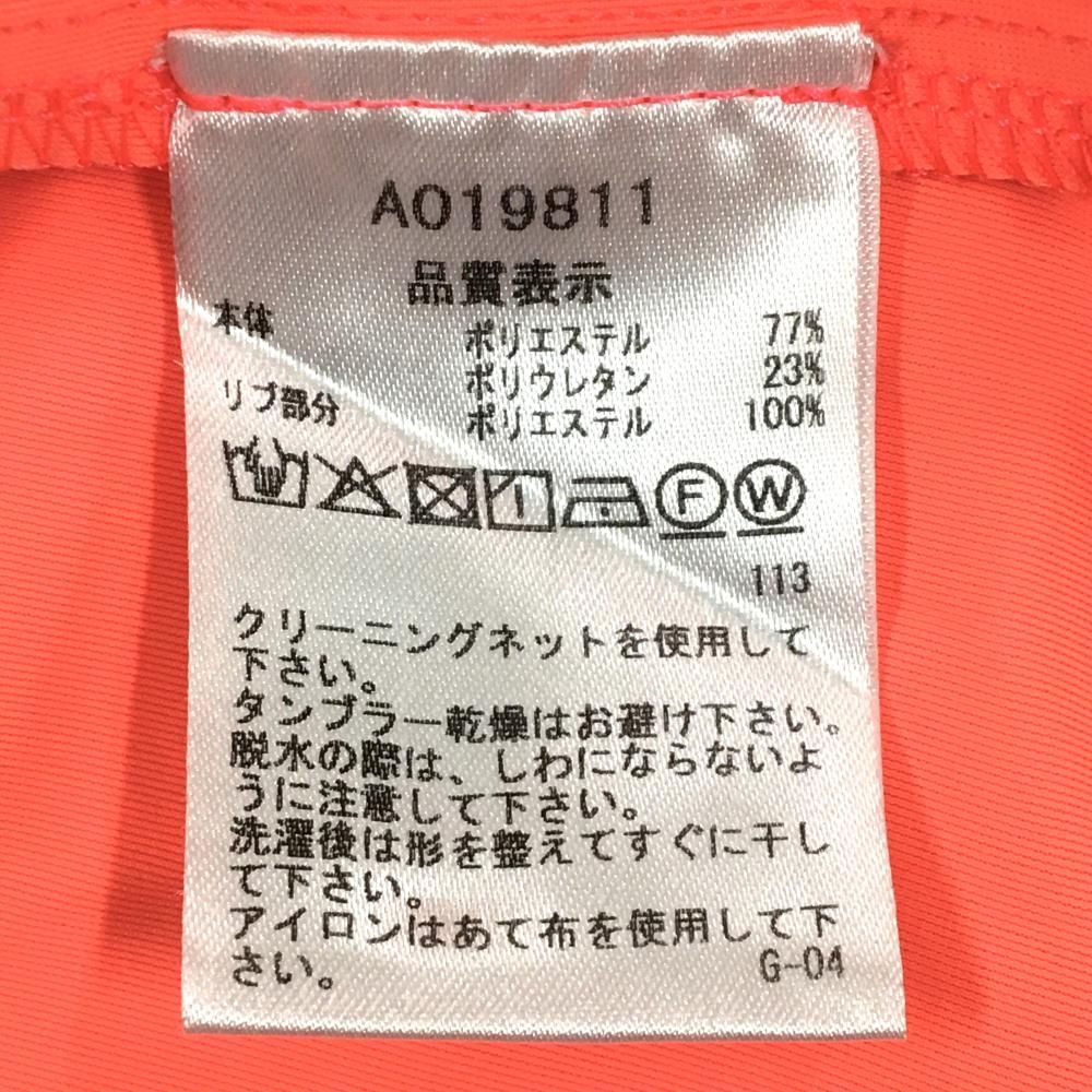 【新品タグ付き】archivio レディース ポロシャツ （サイズ38） 超美品】アルチビオ 半袖ポロシャツ 蛍光オレンジ×白 スタンドフリル