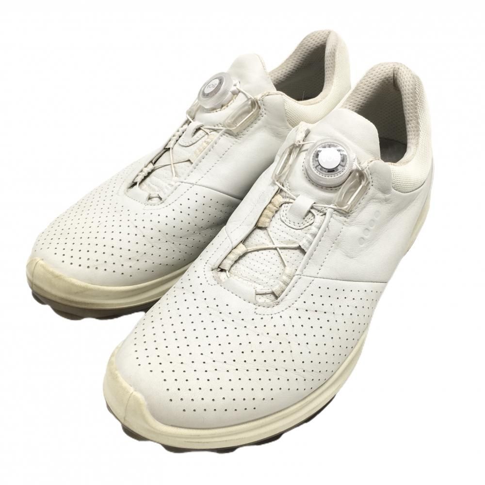 【美品】エコー ゴルフシューズ 白 15585401007 BIOM HYBRID3 一部パンチング スパイクレス  メンズ EU45(28.0相当) ゴルフウェア ecco 美品】エコー ゴルフシューズ 白 15585401007 BIOM HYBRID3 一部