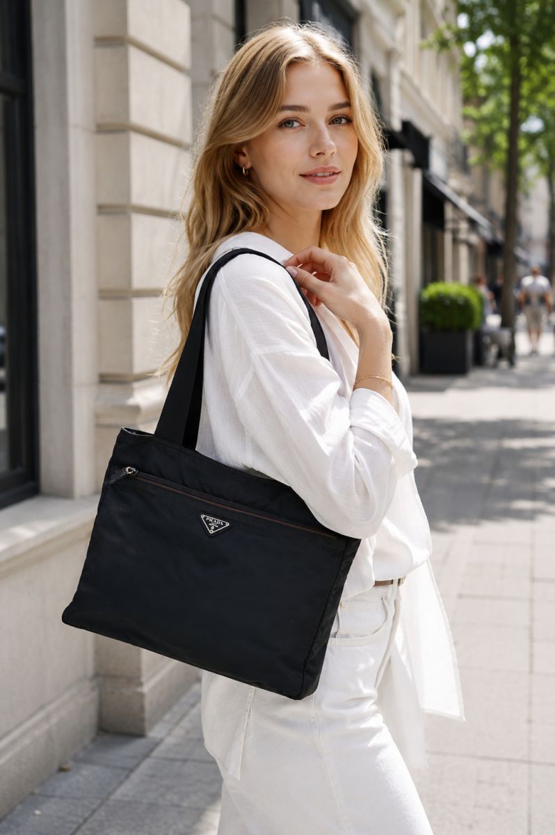 プラダ ショルダー バッグ トート 三角ロゴプレート Unisex メンズ