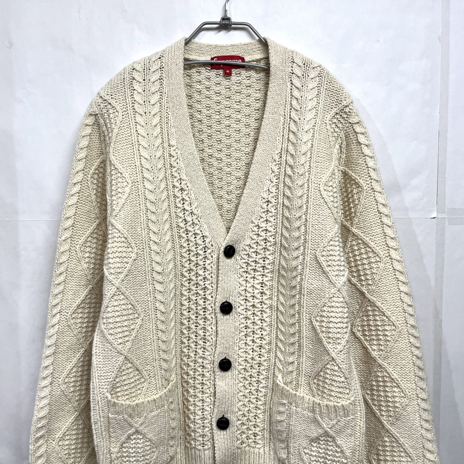 supreme ケーブルニットカーディガン　M アイボリー　シュプリーム Supreme｜シュプリーム Cable Knit Cardigan ケーブルニット
