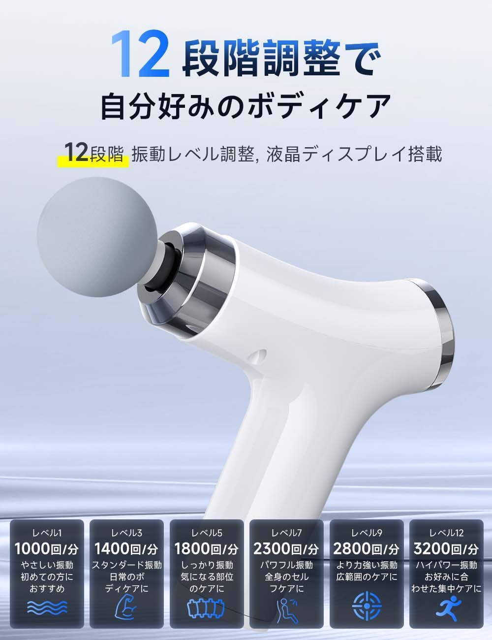 筋膜リリース ガン 電動マッサージ器 ハンディマッサージャー