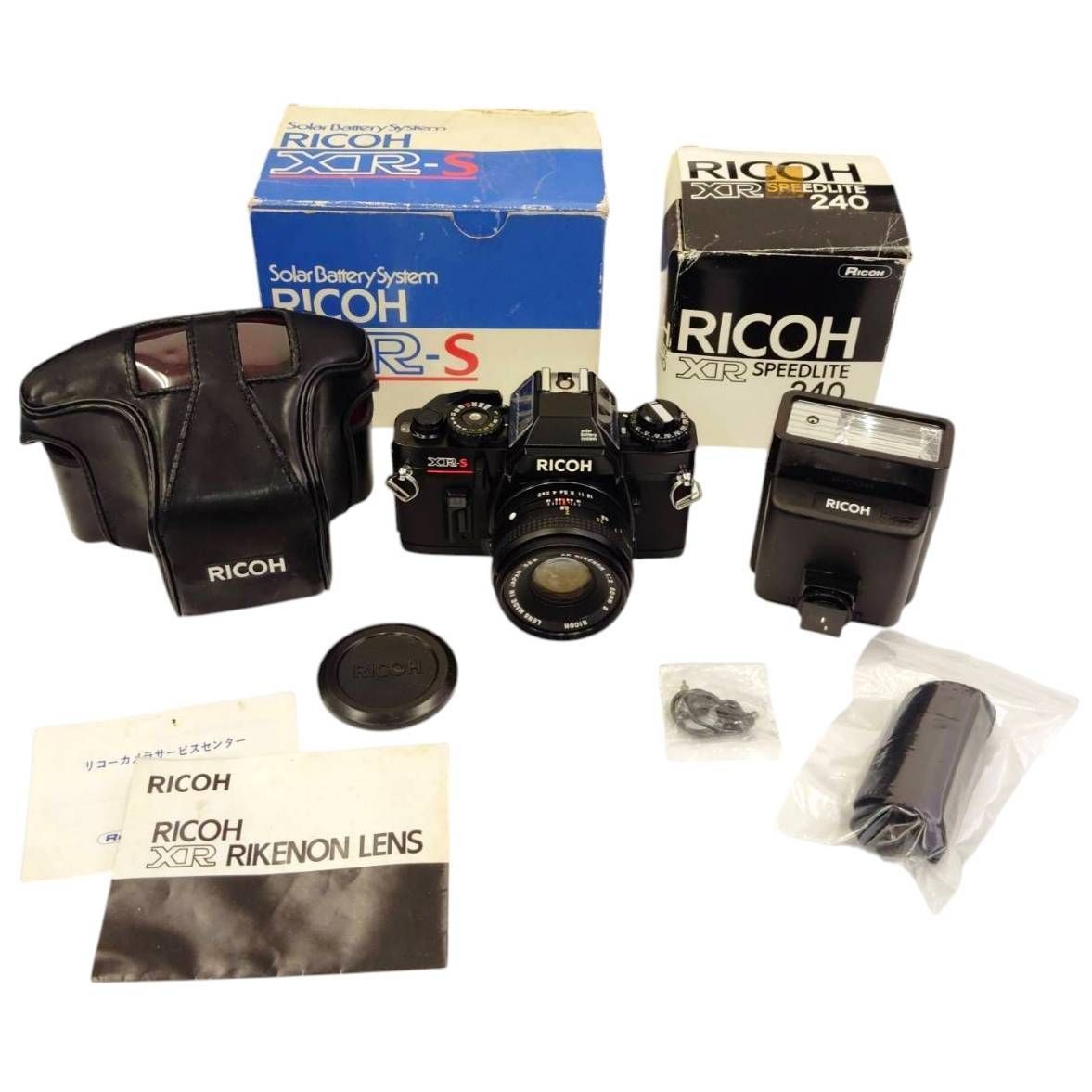 【ジャンク品】リコー RICOH XR-S 50mm F2 S / SPEEDLITE 240 ソーラー 一眼レフカメラ ストロボ 2点セット 通電動作未確認 部品取り レトロ
