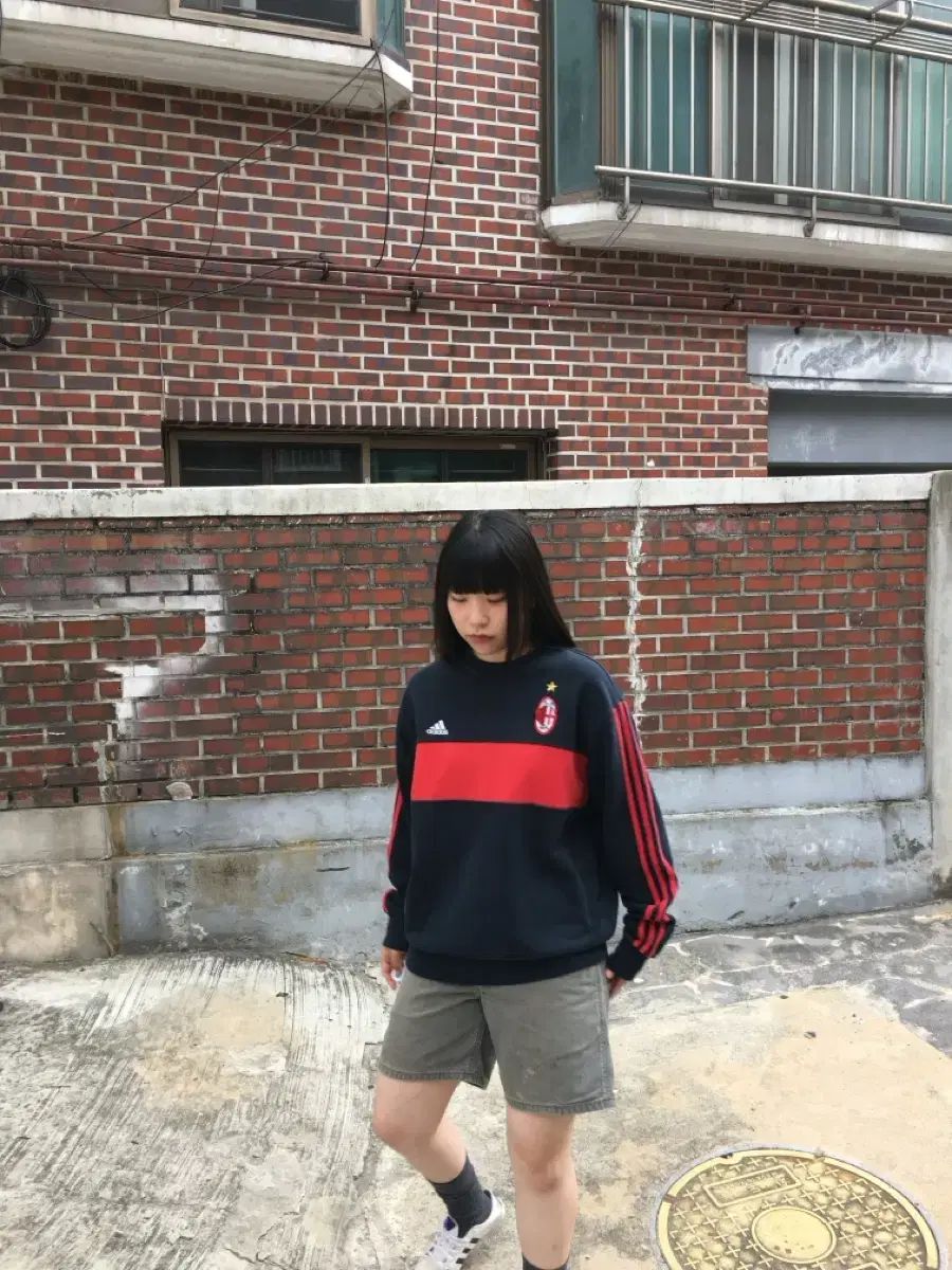 【希少】00s ACミラン×アディダス スウェット トレーナー ロンT Oサイズ 00s adidas アディダス ACミラン スウェットシャツ-店舗で受け取れば
