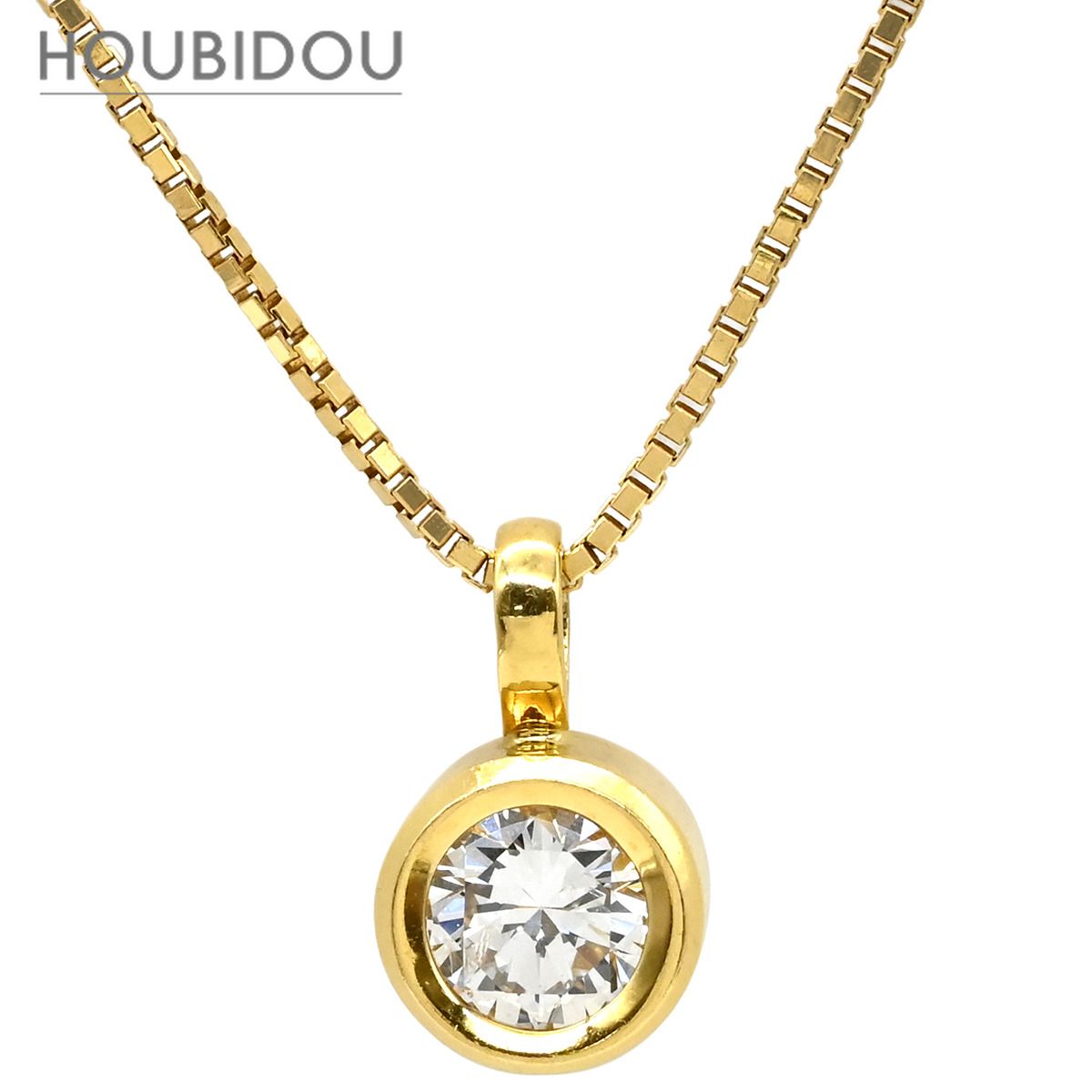タサキ TASAKI ネックレス ダイヤ 0.30ct イエローゴールド 1粒 1石 750 K18YG ブリリアントカット 【中古】