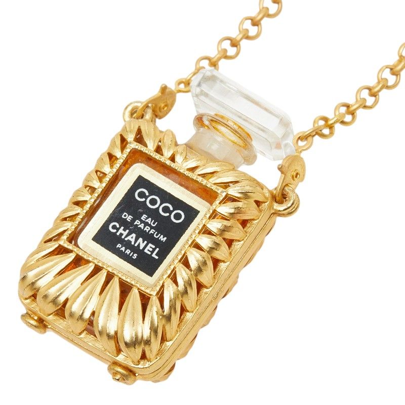 シャネル ココ オールドパルファム 香水ケース ネックレス ペンダント ゴールド メッキ レディース CHANEL【1-0278598】