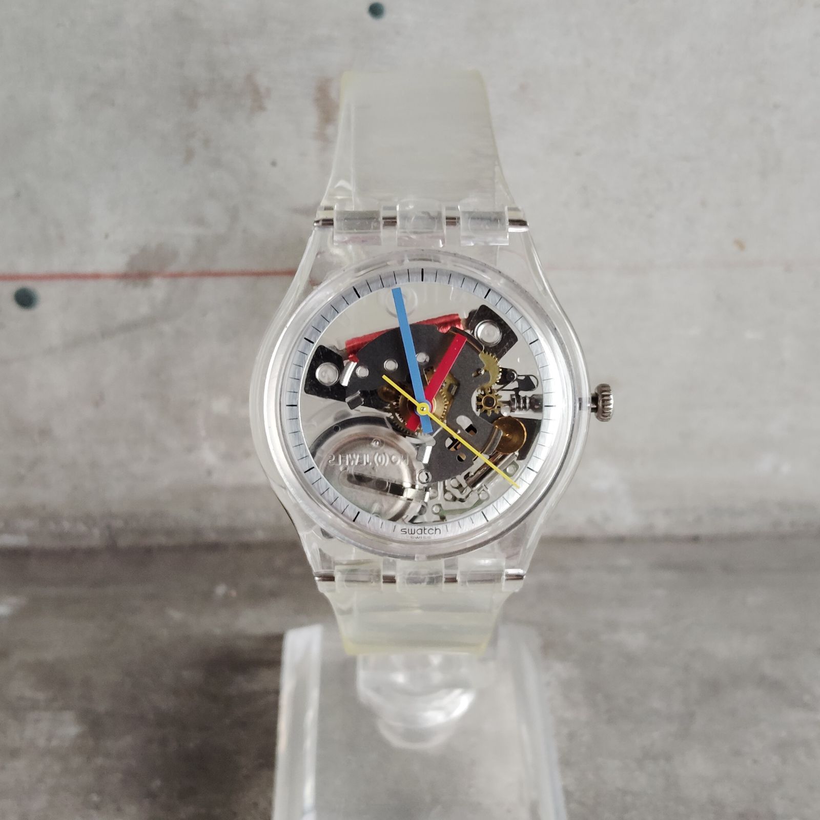 swatch CLEARLY GENT 34mm スウォッチ クリア スケルトン クォーツ